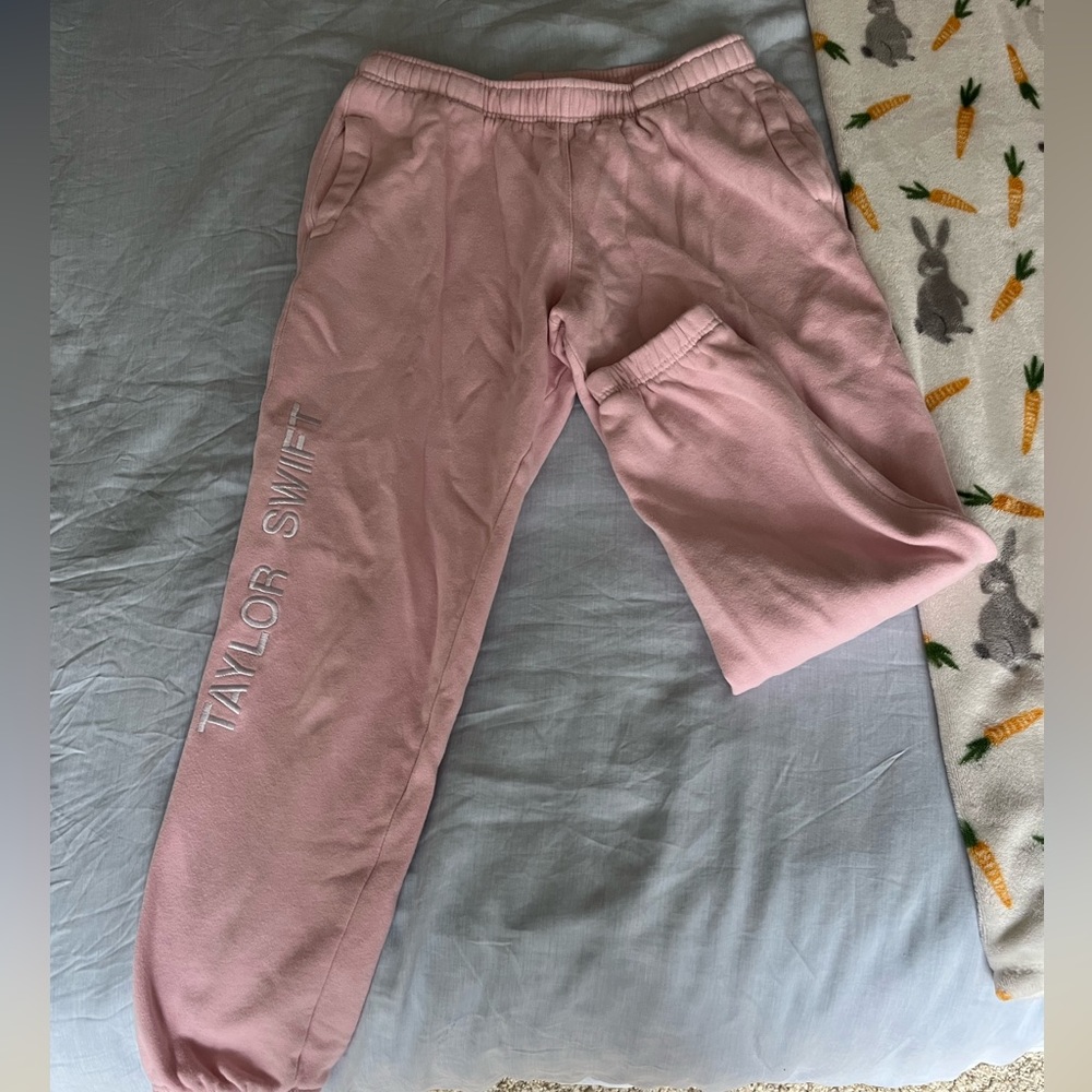 Pink Taylor Swift sweatpants